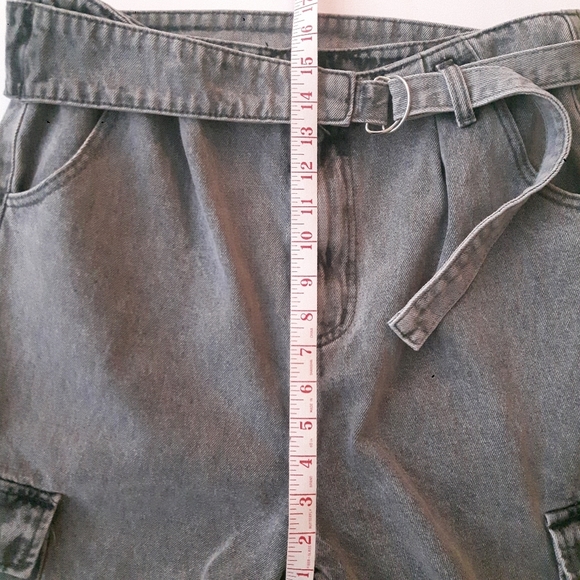CARGO Jeans, Prettylittle Thing Boyfriend Jeans size (12-14) US  Grey Wa… - Picture 7 of 12